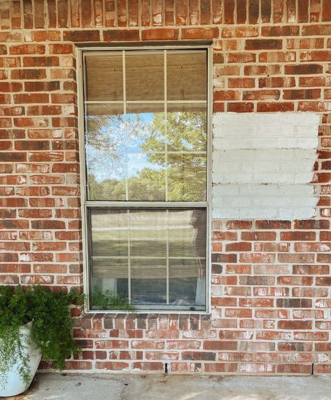 How to Paint Your Brick Exterior with a Sprayer - Wagner Control 130 Review - Farmhouse Living Brick Building Painting, Brick Paint Roller, Painted Brick New Construction, Romabio Painted Brick, How Long Does Painted Brick Last, Sherwin Williams City Loft, Tape Window, Grey Siding, City Loft