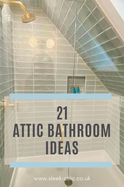 Unleash the potential of your attic space with our handpicked selection of 21 bathroom ideas that seamlessly blend style and functionality within sloped ceilings. Explore the versatility of these designs, from incorporating bold patterns to optimizing storage in unexpected nooks, creating a dynamic bathroom that reflects your unique taste. Click to unlock the secrets of reimagining small attic spaces into stylish and efficient retreats, making the most of every angle and corner. Small Attic Spaces, Loft Bathroom Ideas, Sloped Ceiling Bathroom, Sloped Ceiling Bedroom, Attic Shower, Small Attic Room, Attic Bathroom Ideas, Small Attic Bathroom, Small Space Bathroom Design