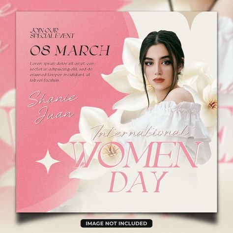 PSD womans day social media poster desig... | Premium Psd #Freepik #psd #event #lady #woman #floral Woman Day Design Poster, Social Media Poster Design, Media Poster Design, Media Poster, Social Post, Social Media Poster, Logo Food, Design Graphics, Design Template