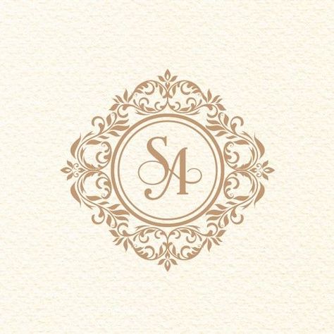 A S Monogram, Sa Logo Design, Initials Logo Letters, Wedding Initials Logo, Wedding Illustration Card, Frames Design Graphic, Free Handwritten Fonts, Elegant Wedding Invitation Card, Wedding Card Frames