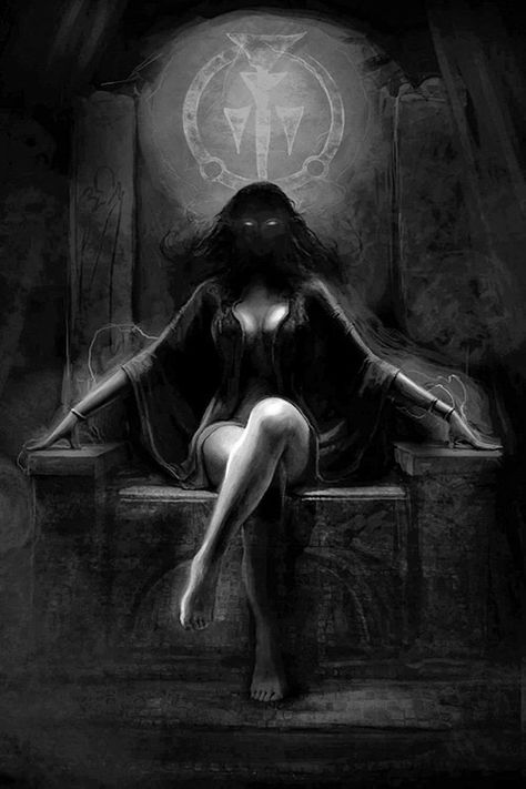 Dark Queen Art Fantasy Gothic, Fantasy Queen On Throne, Dark Queen On Throne, Fallen Queen Aesthetic, Bone Crown, Lilith Goddess, Goddess Witch, Fantasy Queen, Witch Queen