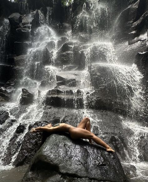 Bali Waterfalls, Swimsuits Photoshoot, Water Shoot, Waterfall Photo, Beach Photoshoot, Summer Pictures, Photo Styling, Going Home, Fantasy Fashion