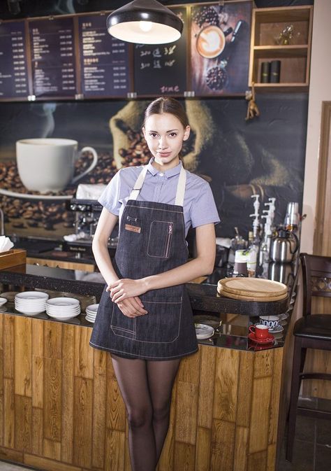 image 4 Waiter Apron, Men Apron, Apron Barista, Mens Apron, Apron Men, Indie Outfits Grunge, Apron Women, Flirty Aprons, Cafe Apron