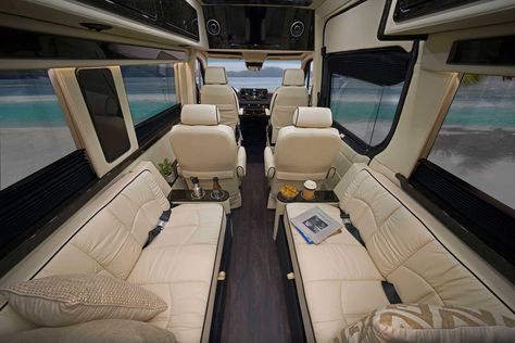 Sprinter Rv, Tiny Luxury, Mb Sprinter, Luxury Van, Sprinter Van Conversion, Van Conversion Interior, Luxury Rv, Build A Camper Van, Luxury Car Interior