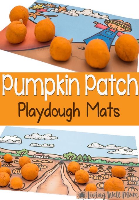 These free printable pumpkin playdough scenes are sure to be a hit with your kids this fall! Download three Pumpkin Playdough Mats for lots of opportunities to create! Playdough Mats Free Printables, Pumpkin Playdough, Fall Playdough, Adapted Art, Sensorial Activities, October Preschool, Pumpkins Preschool, Playdoh Mats, Pumpkin Unit