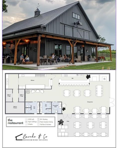 The Trading Post” Looking to upgrade your produce stand? Building a farm/feed store? This plan right here is your answer! Need to customize? We allow unlimited edits pre-production! #barndoandco #barndos #barndominium #barndosincanada #barndosincanada #barndominiumsofinstagram #barndominiumdesign #barndominiumguy #barndominiums #barndominiumliving #barndo #barndominiumlivingcanada #commercial #commercialbuilding #tradingpost #feedstore #farmer #farmerslife #farmerslife❤️ #farmerslifestyle Barndominium Ideas For Events, Event Space Floor Plan, Wrap Around Patio, Open A Restaurant, Property Ideas, 10 Year Plan, Produce Stand, Feed Store, Barndominium Plans