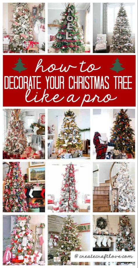 Christmas Tree Top Decorations, Christmas Tree Decorating, Flocked Christmas Trees Decorated, Christmas Tree Decorating Themes, Christmas Tree Tops, Farmhouse Christmas Tree, Christmas Tree Decorations Diy, Pencil Christmas Tree, Crafts Room