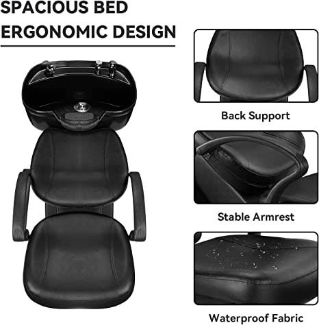 Ainfox Shampoo Barber Backwash Chair, ABS Plastic Shampoo Bowl Sink Chair for Spa Beauty Salon (Black) Nail Salon Chairs, Hair And Nail Salon, Salon Shampoo, Shampoo Chair, Shampoo Bowl, Shampoo Bowls, Perfect Chair, Salon Chairs, Hair Salons