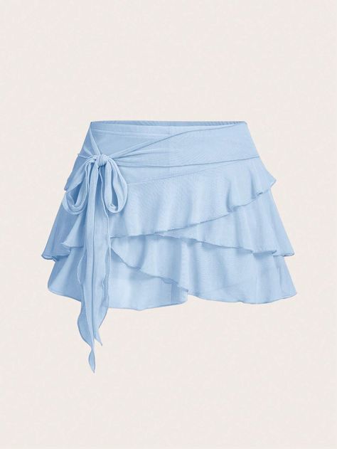 SHEIN ICON Women's Multi-Layer Ruffle Trim Low Rise Y2K Mini  SkirtI discovered amazing products on SHEIN.com, come check them out! Tulle Blue Skirt, Light Blue Mini Skirt, Blue Ruffle Skirt, Baby Blue Skirt, Blue Wrap Skirt, Blue Lace Skirt, Mini Ruffle Skirt, Short Ruffle Skirt, Light Blue Skirt