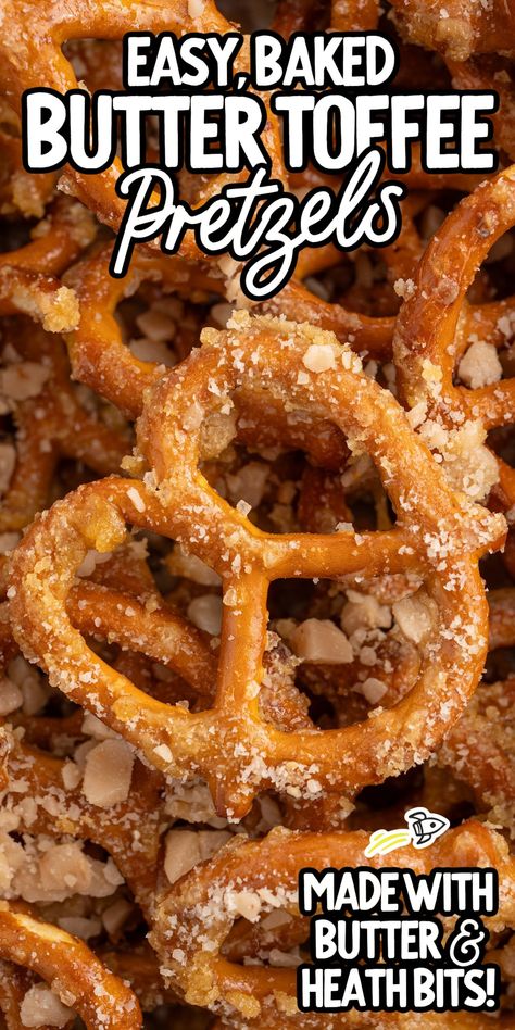 Butter Toffee Pretzels Pretzels With Heath Bits, Easy Toffee Pretzel Bark, Toffee Butter Pretzels, Salted Honey Butter Pretzels, Peanut Butter Cup Pretzels, Candy Pretzels Recipe, Heath Bar Pretzels, Buttery Toffee Pretzels, Christmas Pretzel Toffee