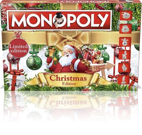 The world’s favourite family board game brings you another exciting edition of MONOPOLY – the Christmas Edition Choose your favourite festive token, tour your favourite Christmassy things and accumulate fortunes, but watch out for taxes, jail and bankruptcy Christmas Monopoly Board Game, Christmas Monopoly, Monopoly Board Game, Family Board Game, Monopoly Board, Monopoly Game, Way To Success, Family Board, Family Board Games