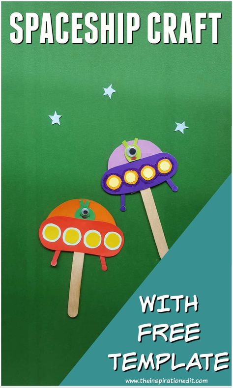 Spaceship Alien Craft For Kids · The Inspiration Edit Spaceship Craft, Alien Craft, Space Crafts For Kids, Alien Crafts, Art Projects For Teens, Ladybug Crafts, Creative Kids Crafts, Easy Art Projects, Cool Art Projects