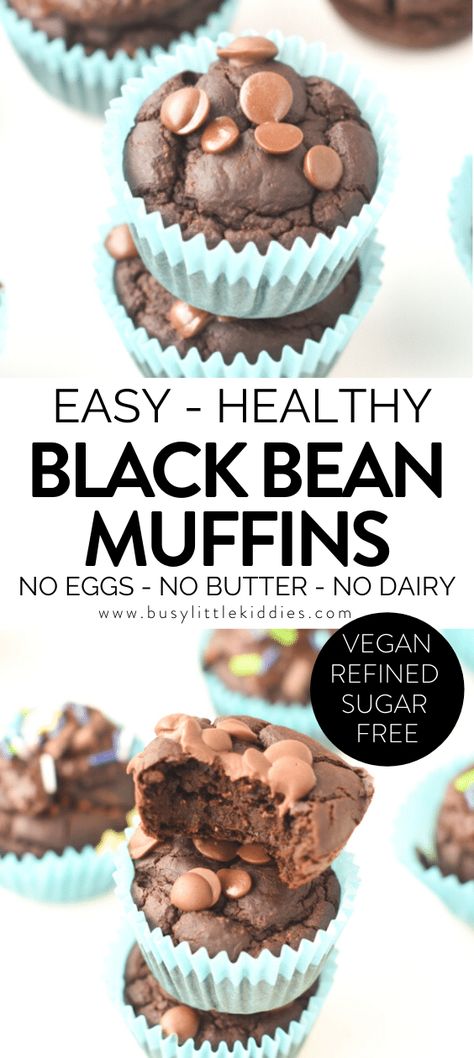 Healthy Cupcakes Clean Eating, Black Bean Muffins, Bean Muffins, Kid Muffins, Healthy Muffins For Kids, Clean Eating Snack Recipes, Cupcake Recipes For Kids, Dairy Free Muffins, Healthy Cupcakes