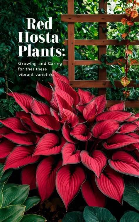 Learn how to grow and care for red hosta  plants, known for their striking foliage. Discover planting tips, maintenance advice and how to incorporate these vibrant plants into your garden. Red Hosta Plants are beloved for their lush foliage and easy-care nature, but did you know that some varieties boast stunning red hues? Red hostas Red Plants For Landscaping, Hosta Care Tips, Hostas Landscaping, Hostas Plants, Hosta Flower, Hosta Care, Coleus Plants, Coleus Plant, Planting Tips