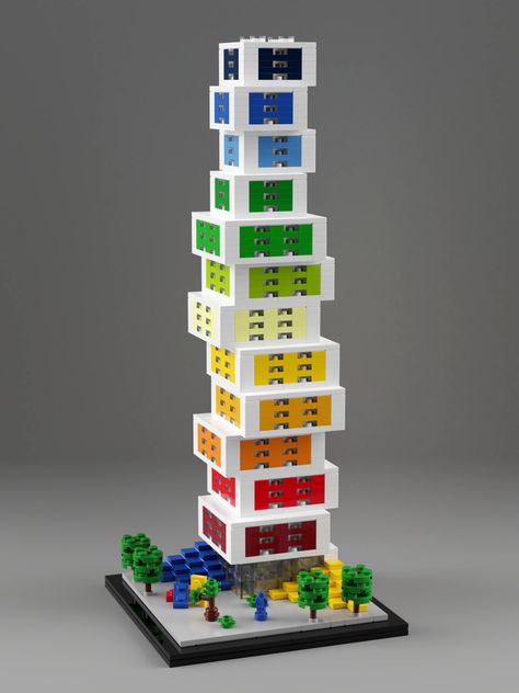 Lego House Skyscraper | Skyscraper inspired by the Lego Hous… | Flickr House Designs Minecraft, Lego Skyscraper, Billund Denmark, Minecraft Skyscraper, Minecraft Building Blueprints, Blender Render, Table Birthday, Minecraft Interior Design, Minecraft Modern