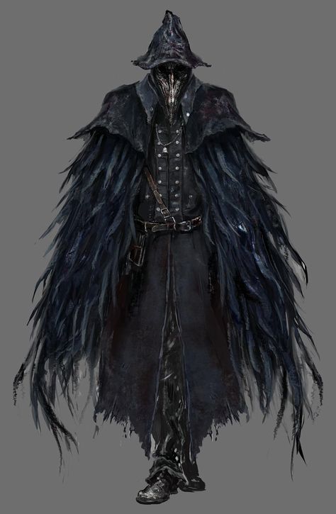 Bloodborne: Raven Hunter Eileen The Crow, Bloodborne Concept Art, Grand Wizard, Bloodborne Art, Demon Souls, 다크 판타지, Bloodborne, Plague Doctor, Art Characters