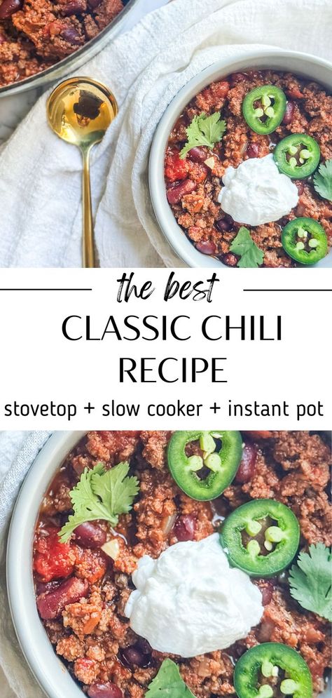 Classic Beef Chili Gluten Free Chili Recipe, Easy Homemade Chili Recipe, The Best Chili Recipe, Gluten Free Dairy Free Dinner, Easy Homemade Chili, Classic Chili Recipe, Homemade Chili Recipe, The Best Chili, Gluten Free Chilli