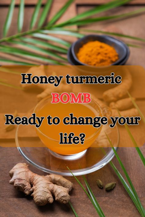 Turmeric Bomb, Tumeric Tea Recipe, Tumeric And Honey, Honey Turmeric, Turmeric Drink, Natural Antibiotic, Turmeric And Honey, Turmeric Health, Turmeric Recipes