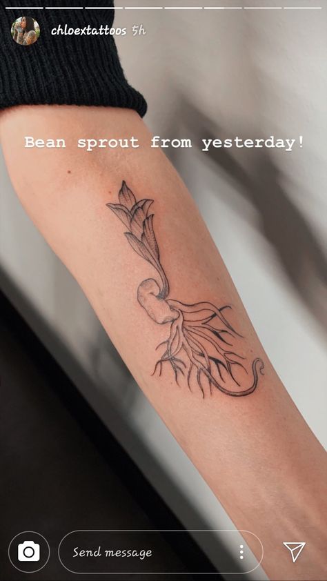 Bean Sprout Tattoo, Sprout Tattoo, Bean Sprout, Bean Sprouts, Tattoo Styles, Sprouts, Tatting, Tattoo Ideas, Tattoos