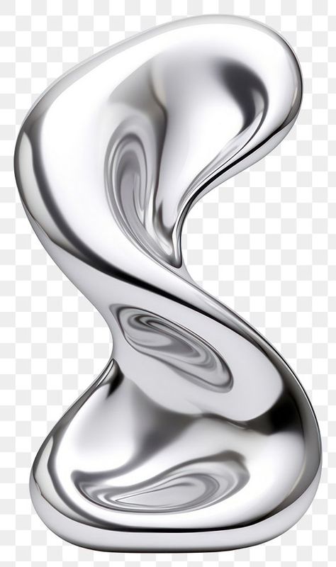 Fluid Sculpture, Abstract Metal Sculpture, Silver Aesthetic, Chrome Effect, Png Art, 3d Abstract, Liquid Metal, 3d Metal, Cd Cover