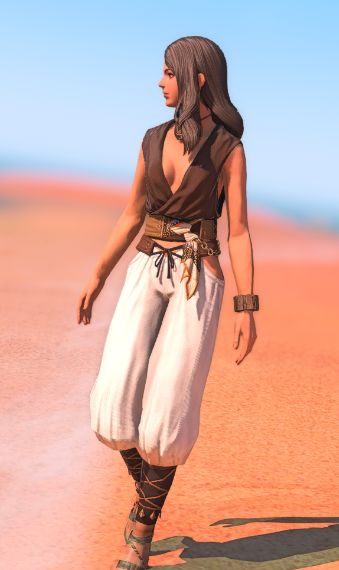 Fantasy Desert Outfit, Fantasy Desert Clothing, Desert Outfit Fantasy, Fantasy Desert, Desert Clothing, Desert Outfit, Elegant Summer Outfits, White Bohemian, Eorzea Collection