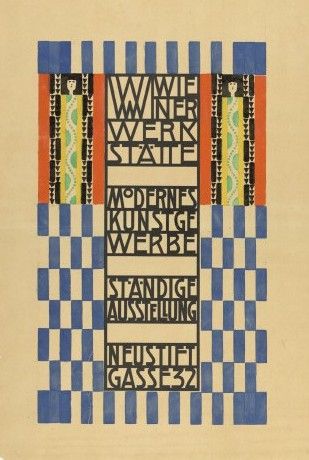 Koloman Moser, Original Design for Opening of Wiener Werkstätte Showroom (1905) Art Nouveau Graphic Design, Architecture Art Nouveau, Koloman Moser, Vienna Secession, Motif Art Deco, Arts And Crafts Movement, Gustav Klimt, History Design, Art Deco Design