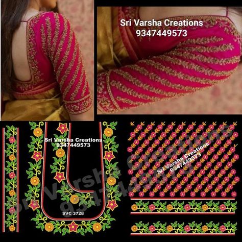 Simple Thread Work Blouse Designs, Marriage Blouses, Vegetable Chart, Ayurveda Books, Machine Embroidery Designs Projects, Patch Work Blouse Designs, Blouse Works, Saree Tassels Designs, Latest Blouse Designs Pattern