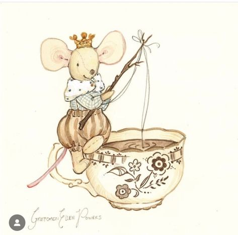 Tea Cup Pattern, Mice Cute, Sweetest Dreams, Woodland Animal Art, Maileg Mouse, Mouse Illustration, Mouse Drawing, Storybook Art, Princess And The Pea