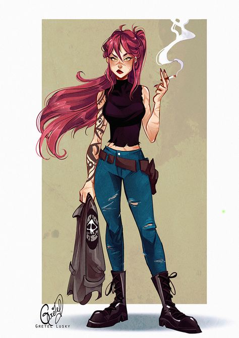 Gretel Lusky Art Punk, Arte Punk, Male Character, Punk Girl, Life Is Strange, Girls Characters, Female Character Design, Girls Cartoon Art, A Drawing