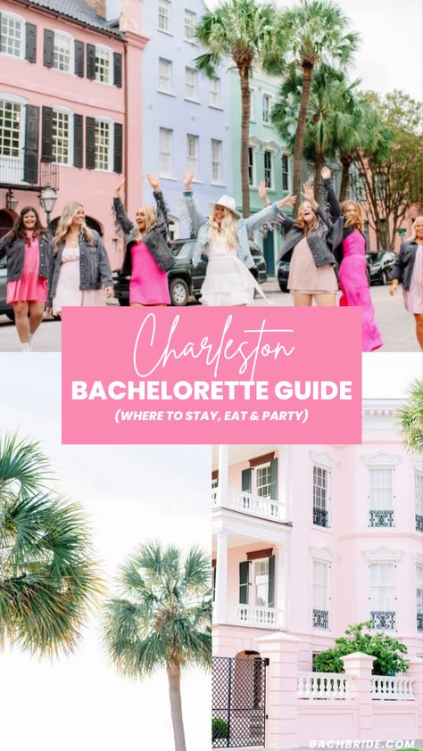 Charleston Bachelorette Party Guide-Bach Bride Bachelorette Night Out Outfit Themes, Charleston Winter, Bachelorette Party Locations, Charleston Bachelorette Party, Bachelorette Party Photo, Miami Bachelorette Party, Charleston Bachelorette, Bachelorette Party Itinerary, Pink Bachelorette Party