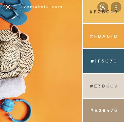 Summer Color Palettes, Palette Summer, Palettes Color, Combination Color, Orange Color Palettes, Hex Color Palette, Color Schemes Colour Palettes, Summer Color Palette, Hex Codes