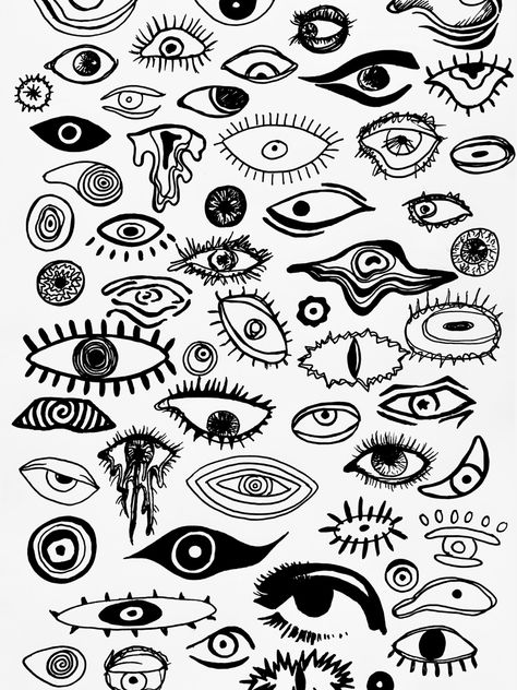 Eyes Art, Black And White Art, White Art, Art Print, Tattoos, Drawings, Black, Art