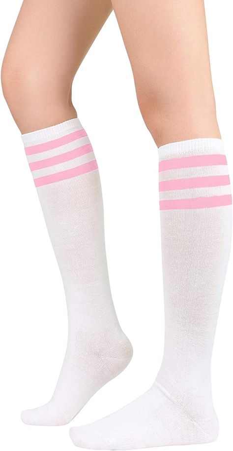 Black Knee High Socks, Striped Tube Socks, Thigh High Tights, Womens Knee High Socks, Knee High Stockings, Over The Calf Socks, Pink Socks, Socks For Women, Thigh High Socks