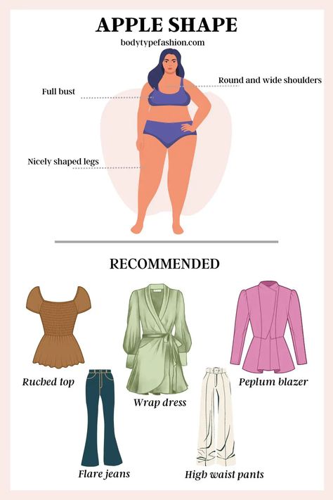 How to Dress Plus Size Apple Shape - Fashion for Your Body Type Outfits For Apple Shaped Women, Apple Body Fashion, Apple Shape Outfits Plus Size, Plus Size Outfits For Summer, Apple Body Shape Clothes, Party Outfit Plus Size, Plus Size Body Shapes, Apple Body Shape Fashion, Apple Body Shape Outfits