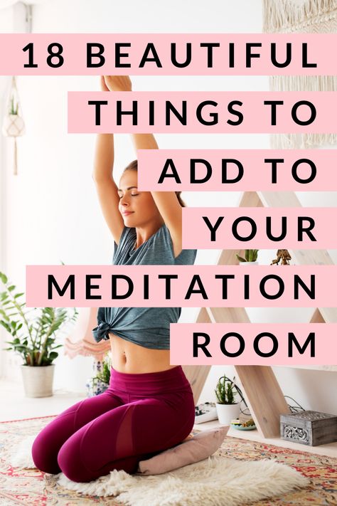 If you want to set up a meditation room in your home, the most important thing to have is a quiet, secluded space. It doesn’t need to be large or decorated in a special way, but a dedicated space for meditation can be incredibly helpful and sacred. We’re sharing a few of our favorite items for meditation spaces – including cushions and meditation stools, candles, incense holders, and beautiful wall hangings. They can help make a space especially cozy and comforting. Zen Living Room Furniture, Plants For Meditation Room, Gym And Meditation Room, Massage Room Decor Zen, Zen Rooms Sacred Space, Meditation Corner Ideas Nook, Tiny Meditation Space, Yoga Room Ideas Home Modern, Mediation Room Ideas Home