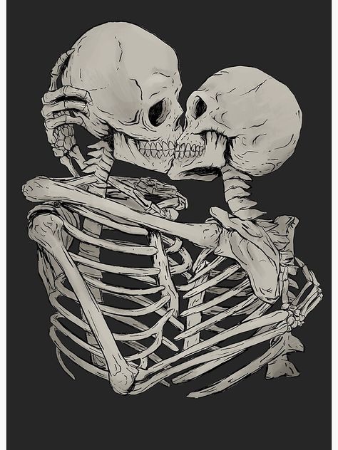 Dark Psychic Aesthetic, Skeleton Art Love, Skeleton Asthetic Picture, 2 Skeletons In Love, Two Skeletons In Love, Savannah Decor, Skeletal Art, Psychic Drawing, Kissing Drawing