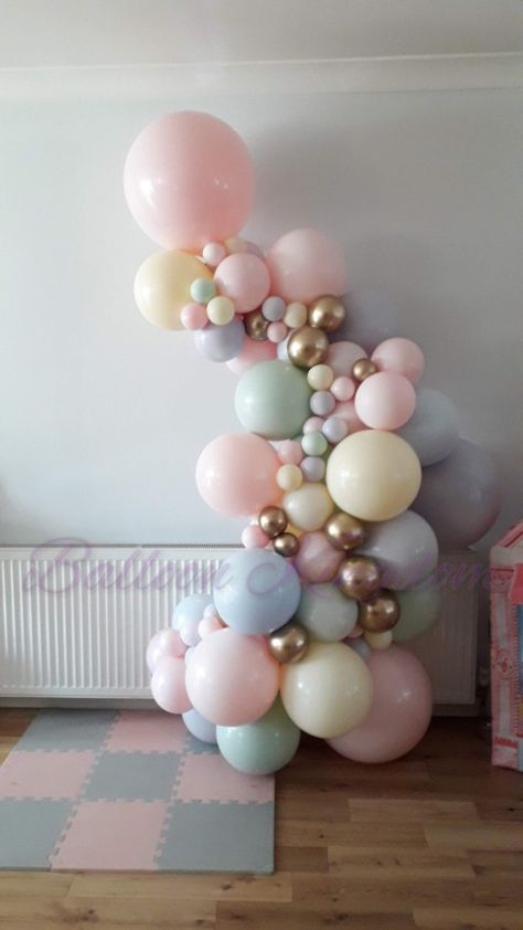 Pastel Balloons Garland, Matte Pastel Balloon Garland, Balloon Garland In House, Pastel Colour Birthday Theme, Balloon Arch Pastel Colors, Pastel Birthday Balloons, Pastel Pink Balloon Arch, Pastel Color Balloon Garland, Pastel 21st Birthday Decorations