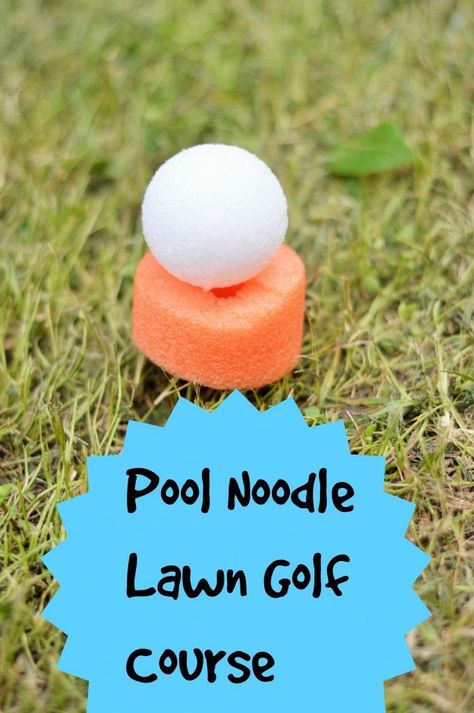 DIY Pool Noodle Lawn Golf Course for some summer fun with the kids! Awesome for field day at school too! Field Day Games, Outside Games, Golf Birthday Party, Golf School, Mini Golf Course, Pool Noodle, Miniature Golf, Golf Birthday, Diy Pool