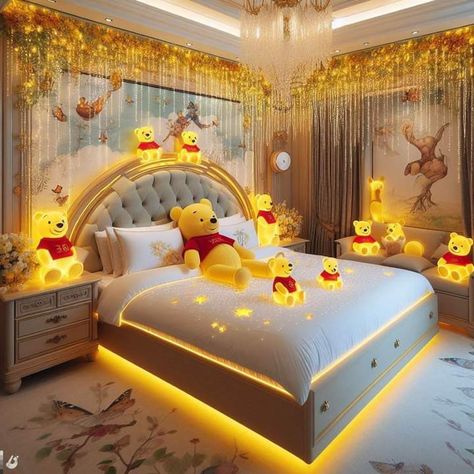 Pooh Bear Bedroom, Winnie The Pooh Bedroom, Winnie The Pooh Room, Winnie The Pooh Curtains, Jeny Rivera, Winnie The Pooh Decor, Disney Hotel, Pooh Winnie, Disney Room Decor