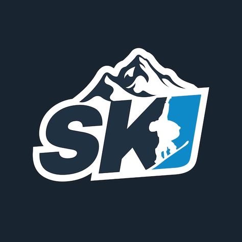 Ski Logo Design, Ski Club Logo, Ski Designs, Snow Logo, Logo Ski, Ski Logo, Music Festival Logos, Outdoor Logo, Logo Travel