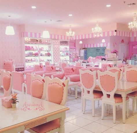 Hello Kitty Cafe Maid Cafe Background, Butler Cafe, Cafe Uniform, Cafe Japan, Pink Cafe, Bakery Decor, Kitty Cafe, Cute Cafe, Ideas Hogar