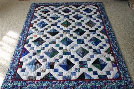 Accuquilt Blocks, Jewel Box Quilt, Box Quilt Pattern, Masculine Quilts, New Quilt Patterns, Quilt Contemporary, Mountain Quilt Pattern, Mountain Quilt, Blue Quilt Patterns