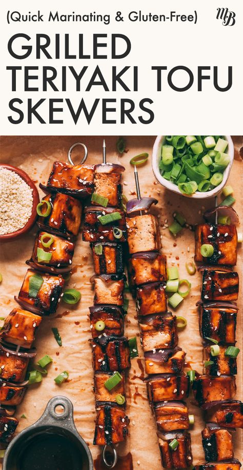 Tofu Skewers, Sesame Noodle Salad, Sesame Noodle, Cold Sesame Noodles, Teriyaki Chicken Skewers, Teriyaki Tofu, Sesame Noodles, Grilled Tofu, Grilled Teriyaki Chicken