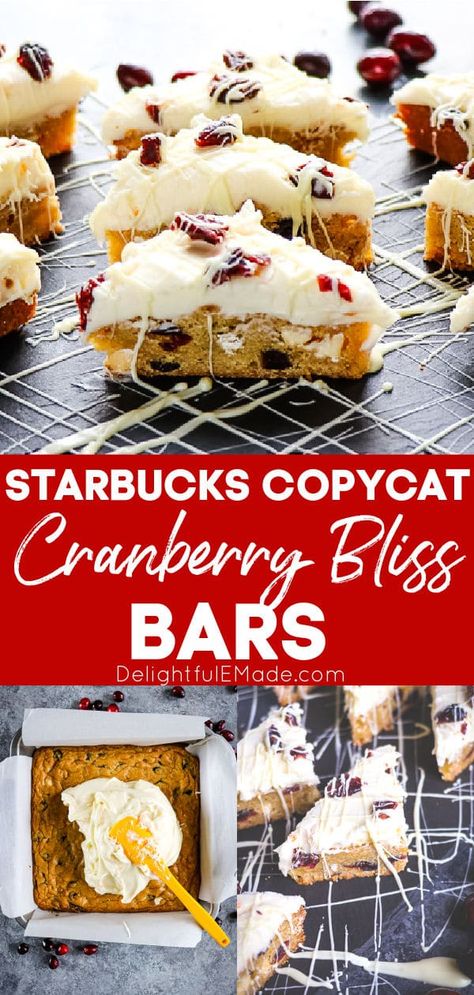 What To Make With Cranberries, Copycat Cranberry Bliss Bars, Bliss Bars Recipe, Bliss Bars Starbucks, Starbucks Cranberry Bliss Bars, Starbucks Cranberry Bliss, Cranberry Bliss Bars Recipe, Cranberry Treats, Cranberry Bliss Bars Starbucks