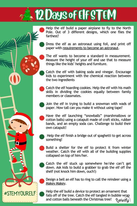 Do you participate in the Elf on the Shelf tradition? Take the Elf antics up a notch by adding some STEM flair. We have compiled a list of our favorite ways to both entertain and educate using Santa’s little helper. Stem Activities Preschool, Preschool Stem, Elf Antics, Stem Learning, Student Activities, Stem Activities, Teaching Science, Learning Resources, The Elf