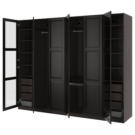 PAX Wardrobe, black-brown, Forsand black-brown stained ash effect, 98 3/8x23 5/8x79 1/4" - IKEA Bedroom Design Closet, Ikea Wardrobe Closet, Pax Corner Wardrobe, Pax Planner, Design Closet, Armoire Ikea, Armoire Pax, Pax System, Armoire D'angle