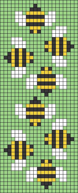 Bee Grid Pattern, Grid Knitting Pattern, Plastic Canvas Bumble Bee Pattern, Crossstich Ideas, Bee Alpha Pattern, Alpha Pattern Cross Stitch, Bee Cross Stitch Pattern Free, Alpha Pattern Animals, Bug Alpha Pattern