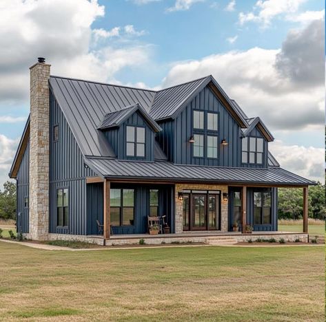 Best Barndominium Homes | I am no fortune teller but I feel something like this should be in your future😍🏠 | Facebook Blue Barndominium Exterior, Blue Barndominium, Barndominium Homes, Barndominium Exterior, Feel Something, Fortune Teller, Barndominium, House Plans, Exterior