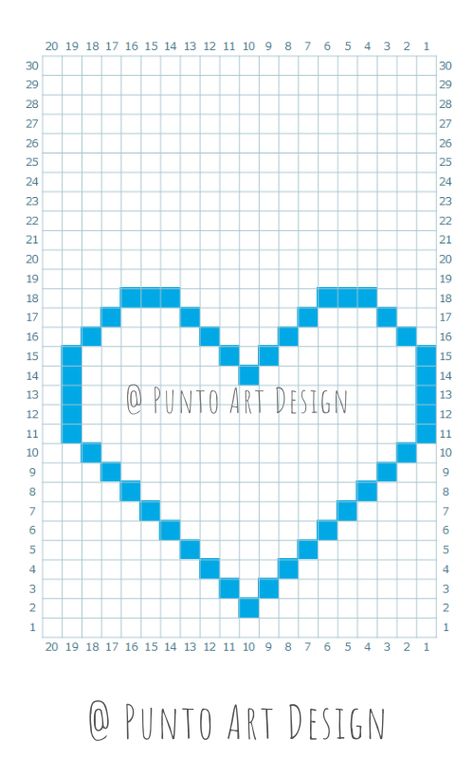 Heart Design Chart ⋆ Free Grid Pattern ⋆ Punto Art Design Graphghan Patterns, Grid Patterns, Heart Bubbles, Crochet Graph, Graph Crochet, Bear Blanket, Corner To Corner, Crochet Free, Crochet Heart