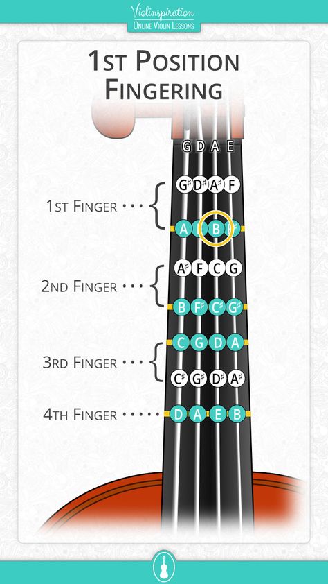 violin first position - fingering tapes notes - B marked Violin Strings Notes, Violin Notes Songs Easy, Easy Violin Songs For Beginners, Violin Notes Chart, Violin Tips For Beginners, Violin Chords For Beginners, Violin Notes For Beginners, Notes For Violin, Violin Sheet Music For Beginners